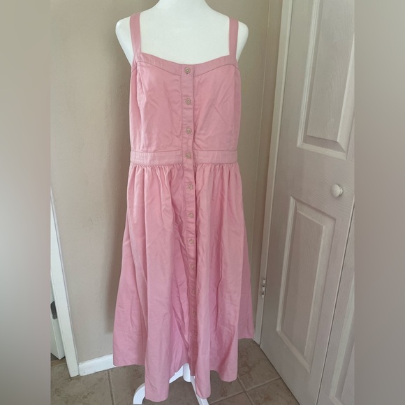 NWT - Madewell Pink Fleur Bow-Back Dress - Size 14 - Picture 5 of 7